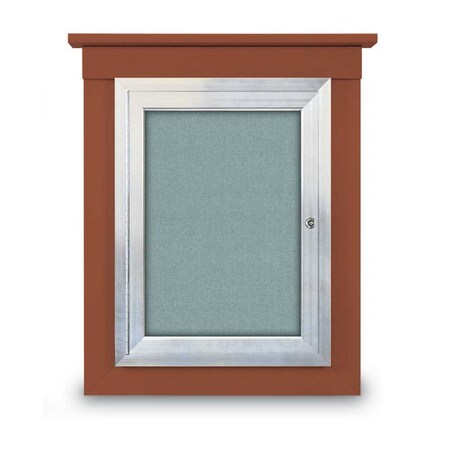 United Visual Products 72"x48" 3-Door Enclosed Letterboard, Grey Felt/Lt Oak UV2628O-LTOAK-GREY